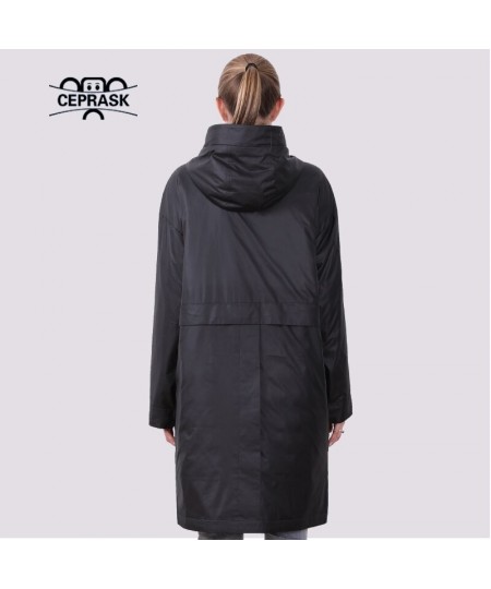 2023 New Spring Jacket Women Fashion Thin Cotton Plus Size Female Coat Autumn Long Quilted 5XL Parkas Hooded Outwear $64.80 -...