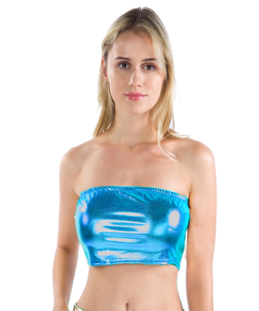 Sexy shiny metallic tube top women's stage costumes underwear $27.15 - Underwear