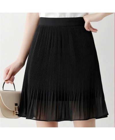 Women Skirt Summer Chiffon Mini Skirt Black White A-line Short Pleated Skirt Boho faldas mujer jupe plissee femme $32.80 - Sk...