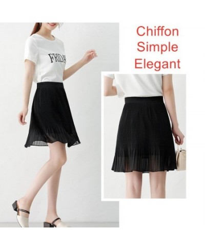 Women Skirt Summer Chiffon Mini Skirt Black White A-line Short Pleated Skirt Boho faldas mujer jupe plissee femme $32.80 - Sk...