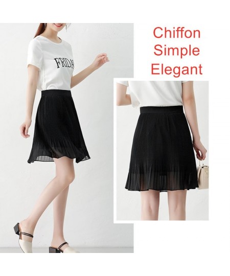 Women Skirt Summer Chiffon Mini Skirt Black White A-line Short Pleated Skirt Boho faldas mujer jupe plissee femme $32.80 - Sk...