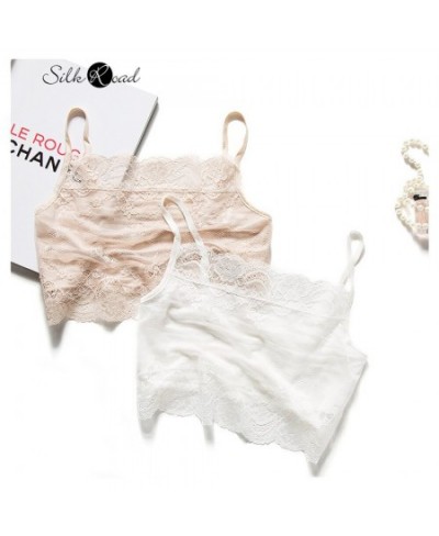 Summer real silk knitting suspender bra large size lace wrap chest bottom underwear women's adjustable shoulder belt $36.54 -...