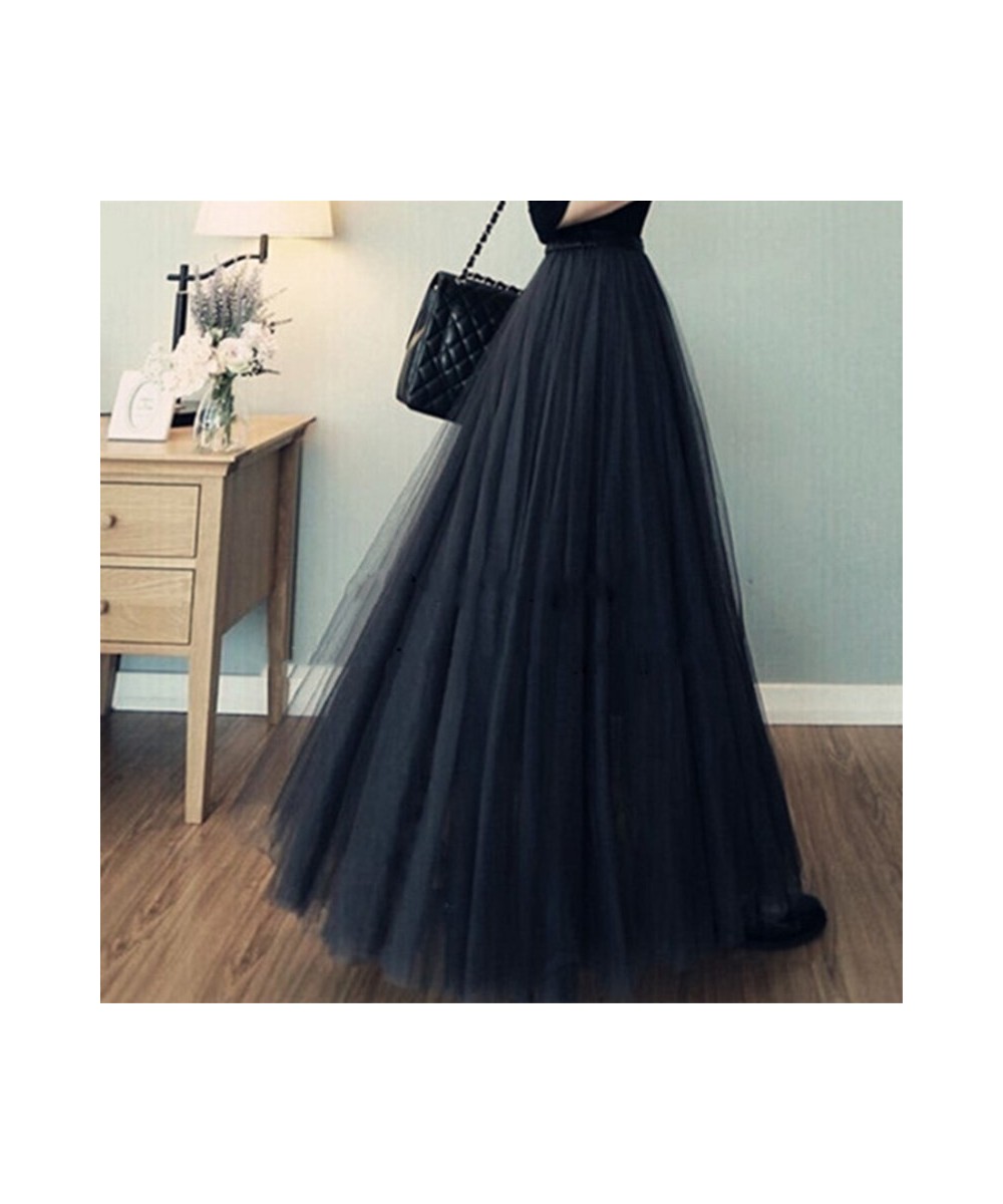 Skirt Women's Spring and Summer High Waist A- line Skirt Mid-Length 2023 New Slimming Mesh Skirt Fairy Dress Black Skirts $25...