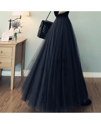 Skirt Women's Spring and Summer High Waist A- line Skirt Mid-Length 2023 New Slimming Mesh Skirt Fairy Dress Black Skirts $25...