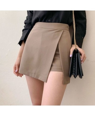 Shorts Women Asymmetrical Casual Solid Fashion High Waist Ulzzang Chic Stylish Skinny Sexy Side-slit Tender Ladies Elegant Ne...