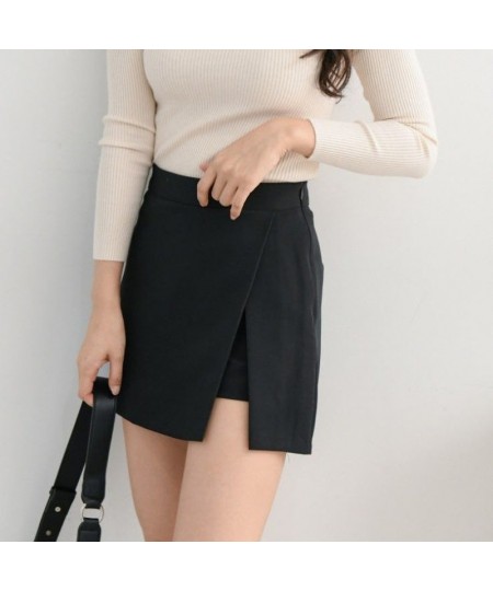 Shorts Women Asymmetrical Casual Solid Fashion High Waist Ulzzang Chic Stylish Skinny Sexy Side-slit Tender Ladies Elegant Ne...