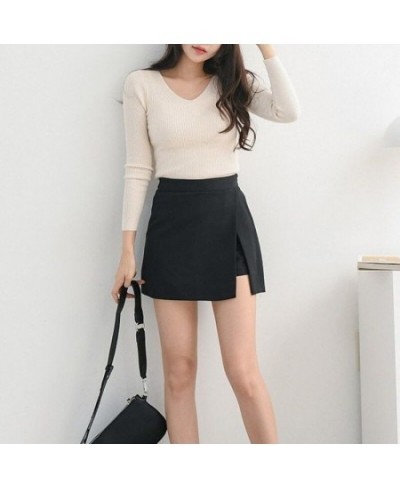 Shorts Women Asymmetrical Casual Solid Fashion High Waist Ulzzang Chic Stylish Skinny Sexy Side-slit Tender Ladies Elegant Ne...