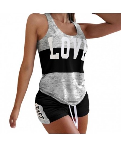 Tracksuit Pajama Sets Women Letter Design Drawstring Pajama Lounge Shorts Sets Female Summer Night Wear Suits $31.08 - Sleepw...