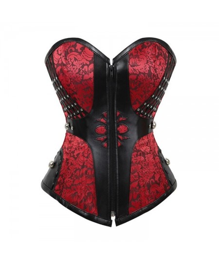 Red And Black Vintage Women Gothic Court Corset Shapewear $64.55 - Underwear