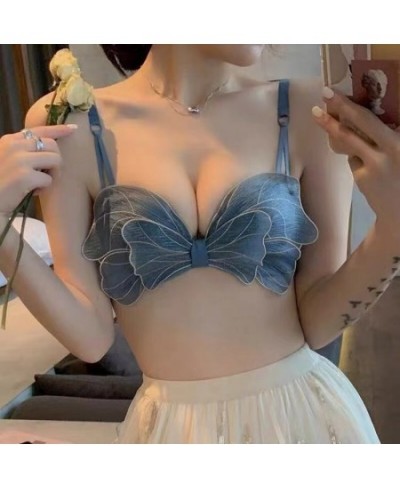 Strapless Underwear Women's Small Breasts Gather Beautiful Back No Rims Sexy Bra Set To Collect Vice Breasts To Prevent Saggi...