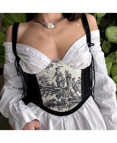 Women Corset With Strap Lace Up Bustiers Shaping Tops $41.34 - Underwear