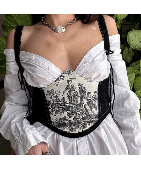 Women Corset With Strap Lace Up Bustiers Shaping Tops $41.34 - Underwear