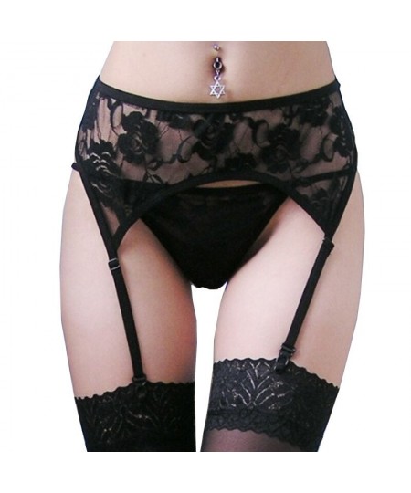 Sexy Underwear Transparent Lace Garters Women's Adjustable Double Breasted Garter Belt Bondage Harness Erotic Lingerie $11.53...