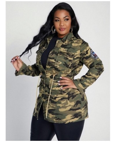 Woman Coat Rivet Patch Plus Size Coat Drawing Slim Streetwear Large Size Denim Jacket Long Sleeve Jacket Wholesale $54.38 - P...