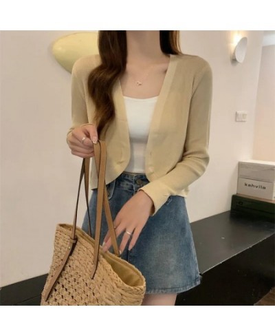 New Long Sleeve Knitted Cardigan Women's Overcoat Loose Shawl Short Shirt Overlay Small Top $36.08 - Tops & Tees