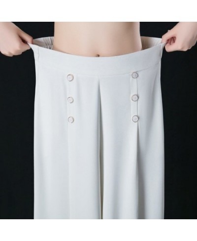 Spring Summer High Waist Elegant Fashion Wide Leg Skirt Pants Lady Loose All-match Solid Ankle Length Trousers Women's Clothi...