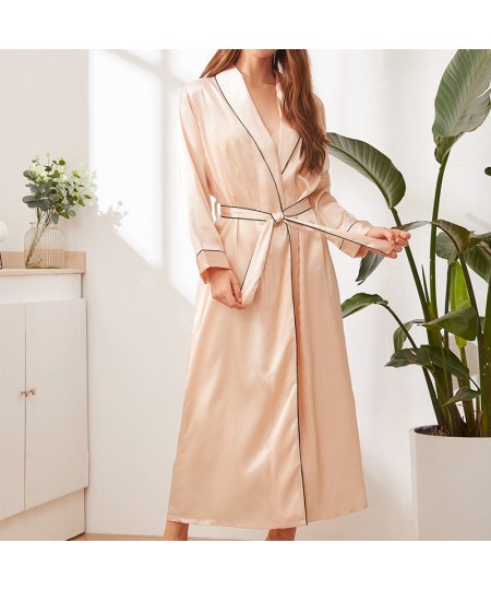 Belted Lady Sleepwear Ladies Satin Pajamas Sets Fashion Nightgowns $29.75 - Sleepwears