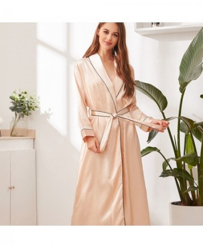 Belted Lady Sleepwear Ladies Satin Pajamas Sets Fashion Nightgowns $29.75 - Sleepwears