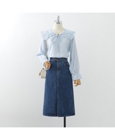 Denim Skirt Women's Summer 2023 New High Waist Design Sense Of Minority Split To Show Thin Denim Skirt With Buttocks Wrapped ...