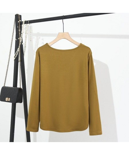 Plus Size Basic T-Shirt Women 2023 Spring Modal U-Neck Tees Long Sleeve Tops Oversized Curve Clothes $39.32 - Plus Size Clothes