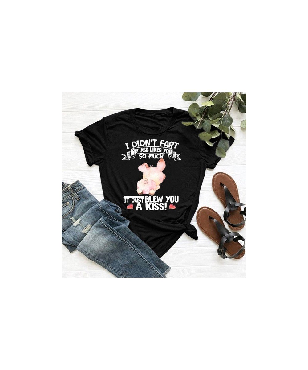 Pig Letter Print Women T Shirt Short Sleeve O Neck Loose Women Tshirt Ladies Fashion Tee Shirt Tops Clothes Camisetas Mujer $...