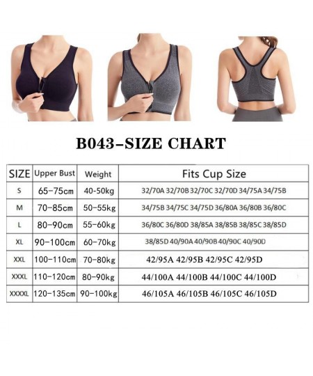 Front Zipper Sports Women's Bra Underwear Running Fitness Seamless Brassiere Shockproof Breathable without Underwire Bralette...