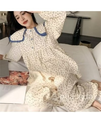 Autumn Pajamas Set Full Sleeve T-shirt Long Pants 2Piece/Set Sweet Pyjama Big Size Princess Homewear Cozy Plus Sleepwear $32....