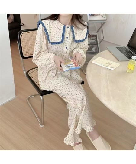 Autumn Pajamas Set Full Sleeve T-shirt Long Pants 2Piece/Set Sweet Pyjama Big Size Princess Homewear Cozy Plus Sleepwear $32....