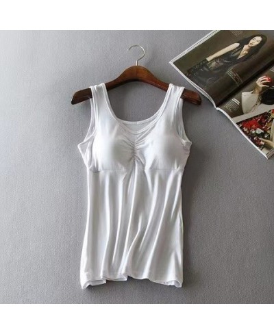 New Padded Bra Tank Top Women Modal Spaghetti Solid Cami Top Vest Female Camisole with Built In Women Bra 2022 Fitness Clothi...