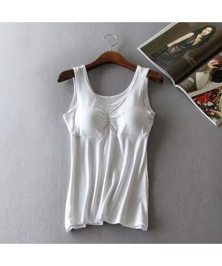 New Padded Bra Tank Top Women Modal Spaghetti Solid Cami Top Vest Female Camisole with Built In Women Bra 2022 Fitness Clothi...