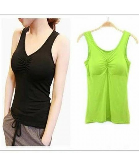 New Padded Bra Tank Top Women Modal Spaghetti Solid Cami Top Vest Female Camisole with Built In Women Bra 2022 Fitness Clothi...