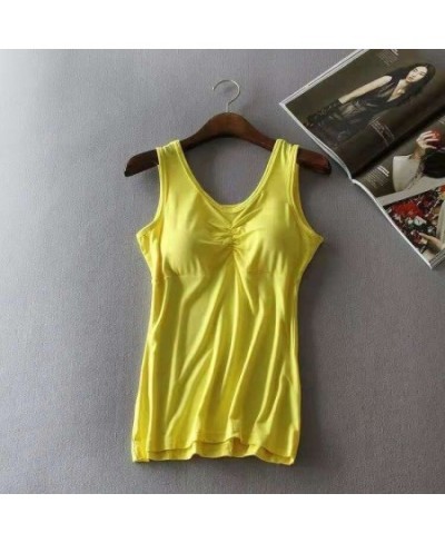 New Padded Bra Tank Top Women Modal Spaghetti Solid Cami Top Vest Female Camisole with Built In Women Bra 2022 Fitness Clothi...