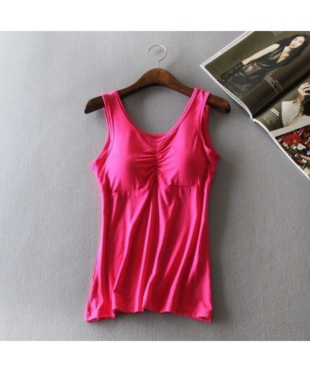 New Padded Bra Tank Top Women Modal Spaghetti Solid Cami Top Vest Female Camisole with Built In Women Bra 2022 Fitness Clothi...