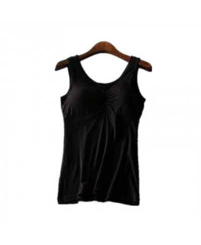 New Padded Bra Tank Top Women Modal Spaghetti Solid Cami Top Vest Female Camisole with Built In Women Bra 2022 Fitness Clothi...