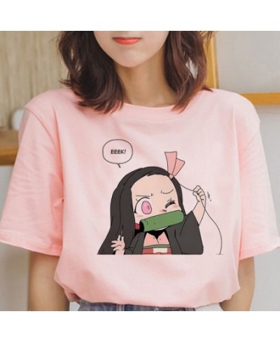 Summer Fashion Japanese Anime Women's T-shirts Graphic Demon Slayer Cartoon T Shirt Harajuku Ulzzang Short Sleeve Tshirts Top...