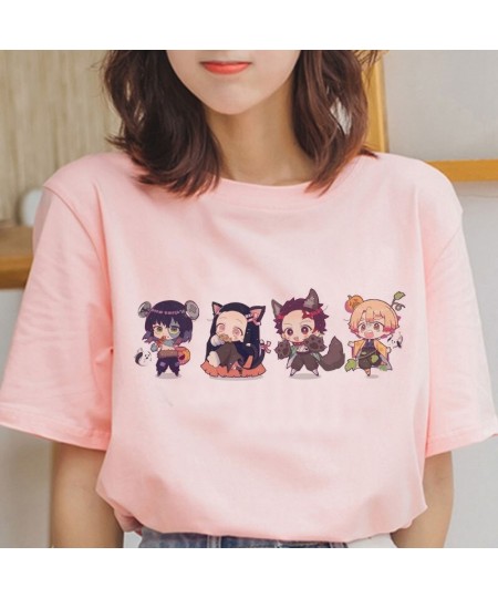 Summer Fashion Japanese Anime Women's T-shirts Graphic Demon Slayer Cartoon T Shirt Harajuku Ulzzang Short Sleeve Tshirts Top...