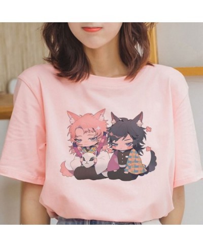 Summer Fashion Japanese Anime Women's T-shirts Graphic Demon Slayer Cartoon T Shirt Harajuku Ulzzang Short Sleeve Tshirts Top...