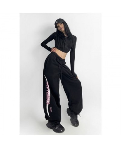 American high street hiphop sweatpants women's letter pants children's casual pants jazz dance dancing straight pants $43.67 ...