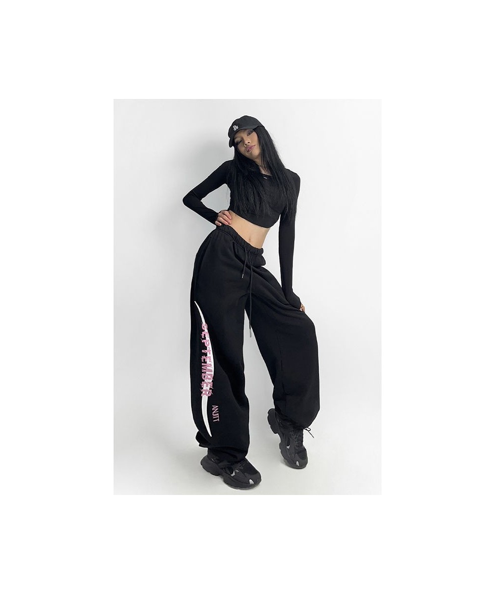 American high street hiphop sweatpants women's letter pants children's casual pants jazz dance dancing straight pants $43.67 ...