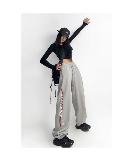 American high street hiphop sweatpants women's letter pants children's casual pants jazz dance dancing straight pants $43.67 ...