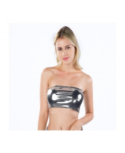 Sexy shiny metallic tube top women's stage costumes underwear $27.15 - Underwear