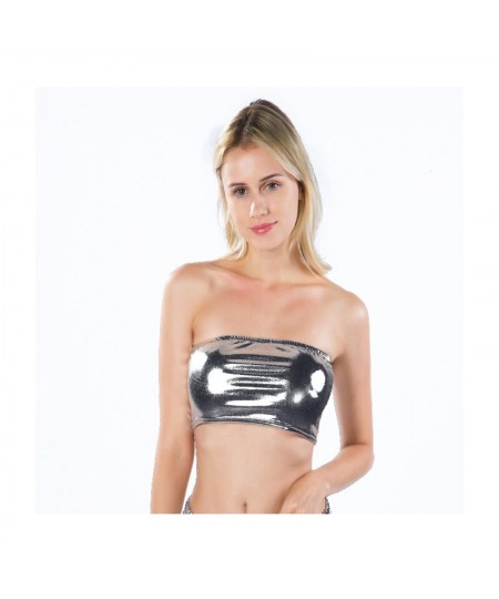 Sexy shiny metallic tube top women's stage costumes underwear $27.15 - Underwear