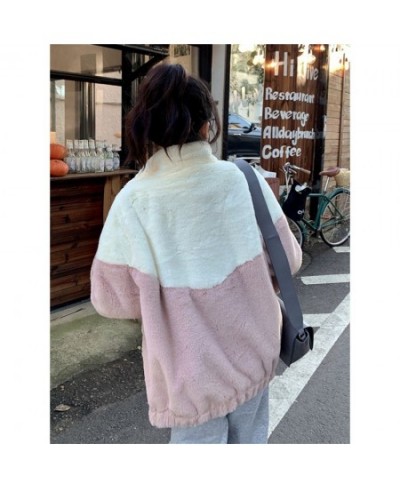 Winter Jacket Japanese Style color blocking Casual Hoodies Soft girl kawaii female student Korean loose Cardigan Sweater Coat...