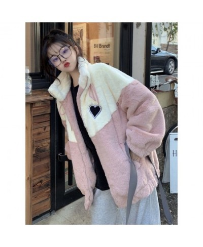 Winter Jacket Japanese Style color blocking Casual Hoodies Soft girl kawaii female student Korean loose Cardigan Sweater Coat...