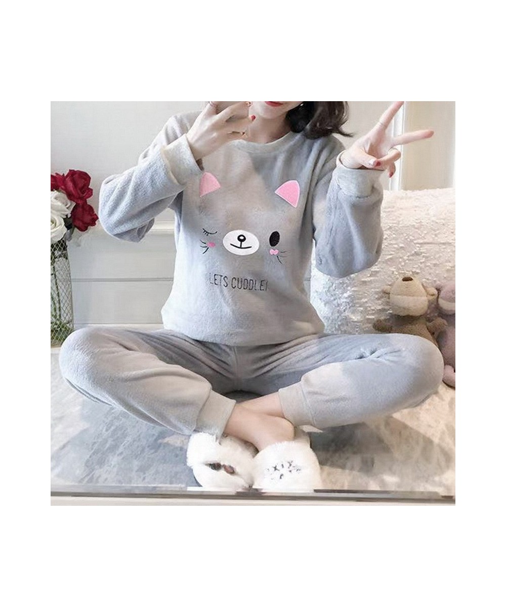 2023 Womens Pajamas Set Winter Thick Warm Flannel Pajama Sets Cartoon Pyjamas Women Homewear Animal Sleepwear Female Pajama $...