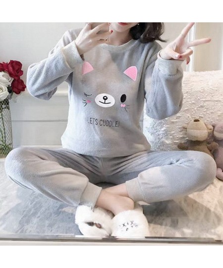 2023 Womens Pajamas Set Winter Thick Warm Flannel Pajama Sets Cartoon Pyjamas Women Homewear Animal Sleepwear Female Pajama $...