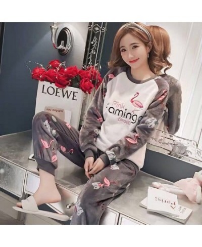 2023 Womens Pajamas Set Winter Thick Warm Flannel Pajama Sets Cartoon Pyjamas Women Homewear Animal Sleepwear Female Pajama $...