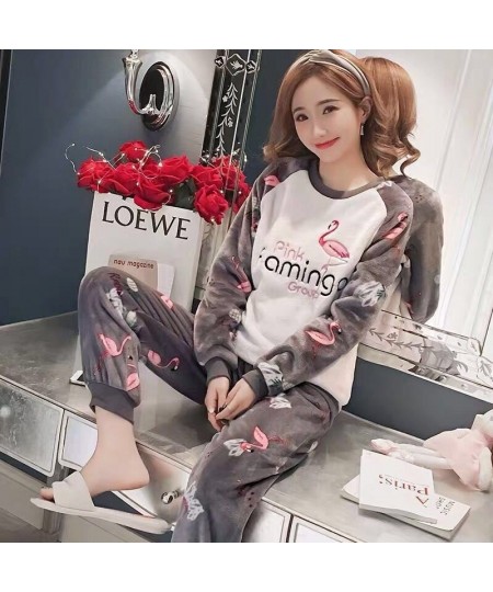 2023 Womens Pajamas Set Winter Thick Warm Flannel Pajama Sets Cartoon Pyjamas Women Homewear Animal Sleepwear Female Pajama $...