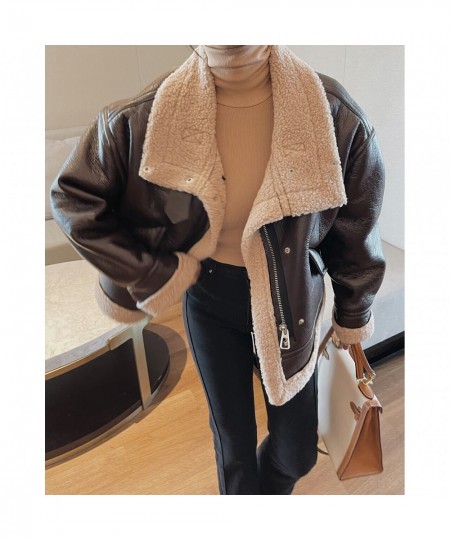 2022 Women Woolen Faux Fur Pu Leather Teddy Jackets Blazers Trench Coats Y2k Clothes Parkas Heavy Down Winter Za Oem Stylish ...