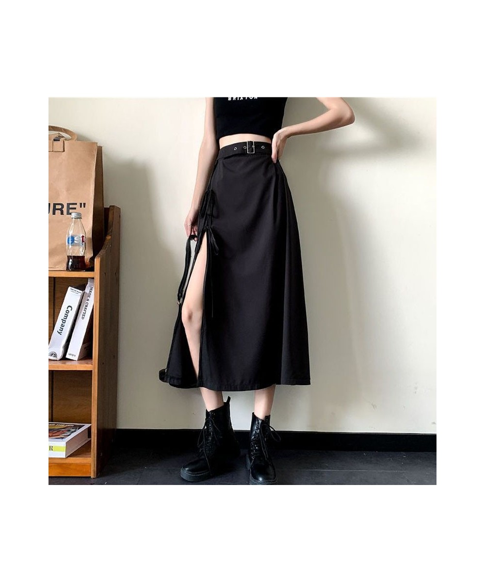 Women's Clothing Casual Solid Color Split Skirt Summer Fashionable Korean All-match High Waist A-Line Loose Skirt for Female ...